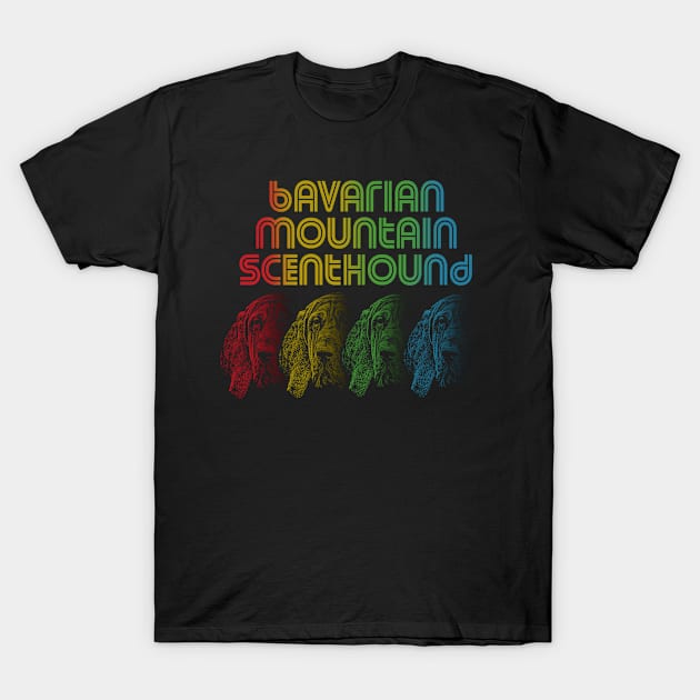 Cool Retro Groovy Bavarian Mountain Scenthound Dog T-Shirt by Madfido